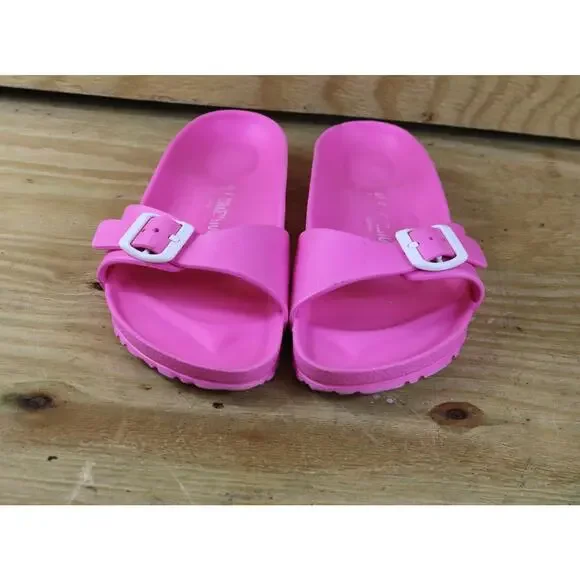 Birkenstock Sandals 9 Women Pink Madrid Buckle Slip On EVA Shoes - Picture 2 of 6